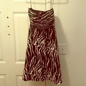 Reiss Elinor Strapless Dress Black and White